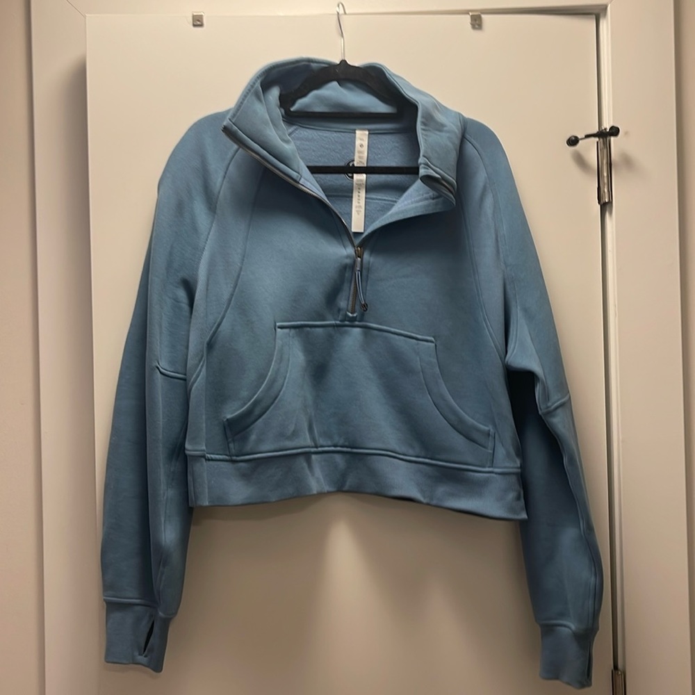 LULULEMON SLATE GREY/BLUE HALF ZIP SCUBA